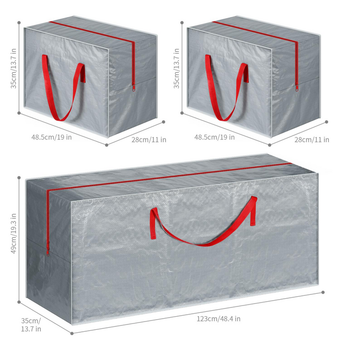 VINSANI 3pc GREY XMAS STORAGE BAGS 1010448