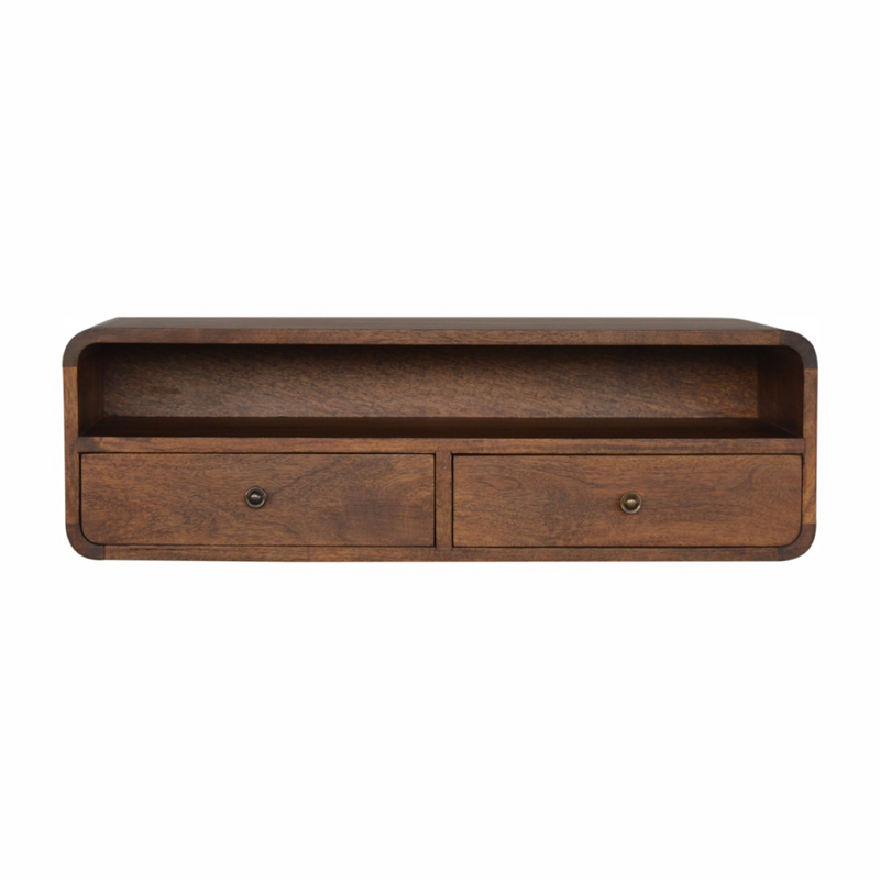 Artisan Furniture Solid Wood Floating Chestnut Open Console