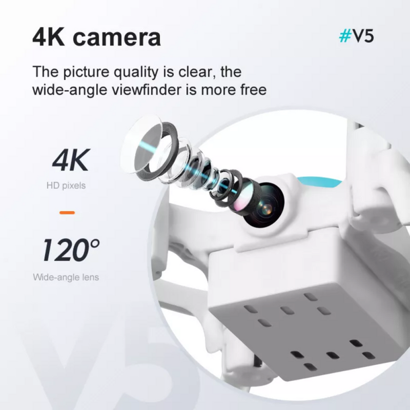 4DRC V5 Kids and Beginners Mini RC Drone V5 RC Quadcopter with 1080P HD Wide Angle Camera,Drones suitable for children and beginners,Logistics is randomly sent by Evri/Royal Mail/DPD.