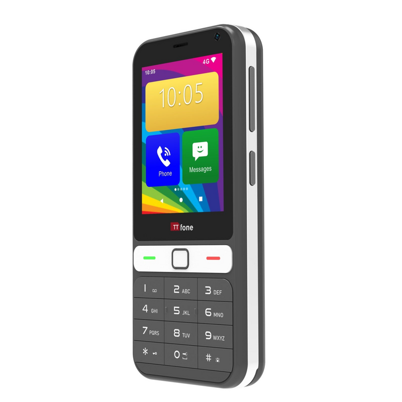 TTfone TT280 – Keypad with touch display, compatible with Giffgaff SIM and includes a mains charger.