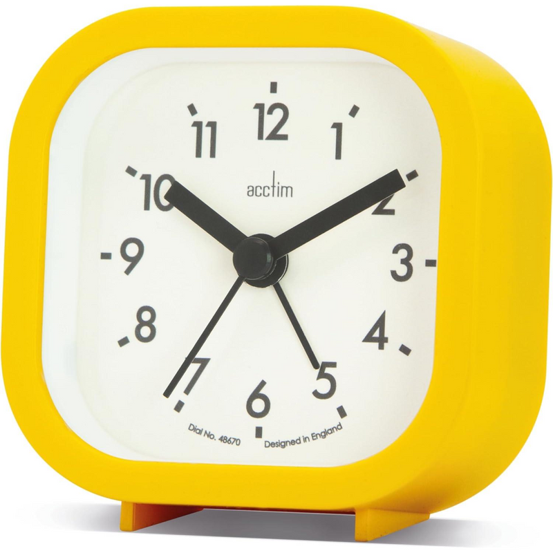 Acctim Robyn Mini Bedside Yellow Alarm Clock 16301