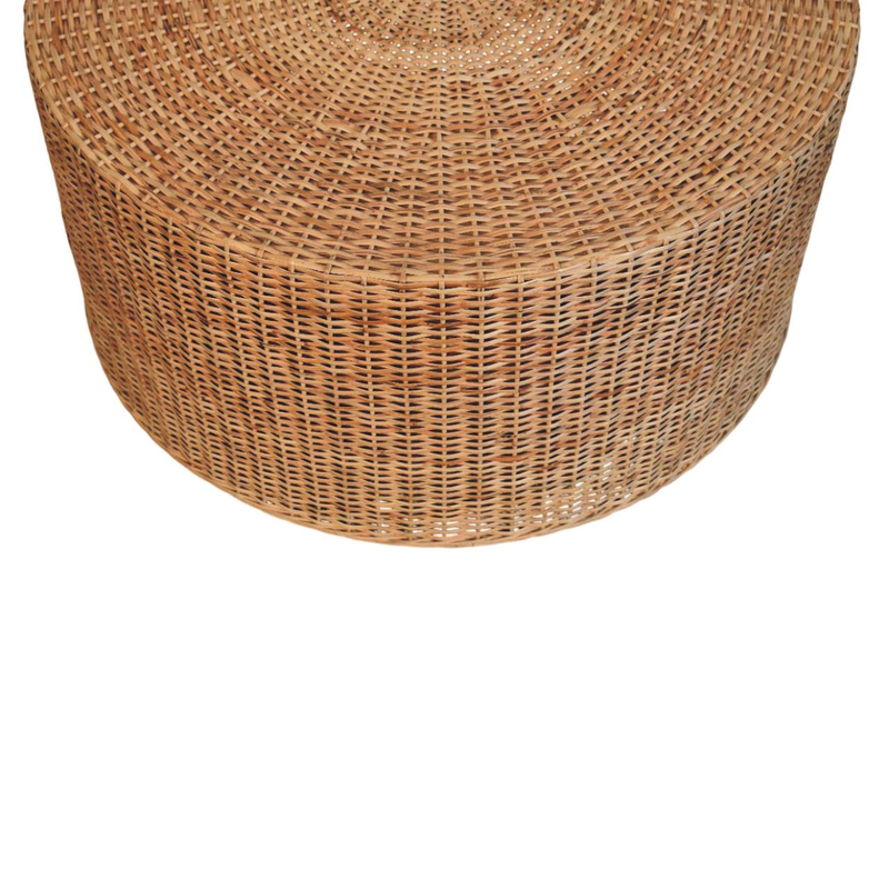 Artisan Furniture Solid Wood Regency Round Woven Coffee Table, Brown