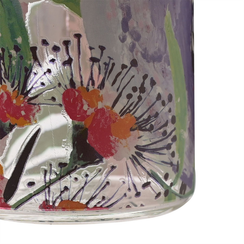 Frida 420ml Glass Water Bottle Multi Coloured - Budgie