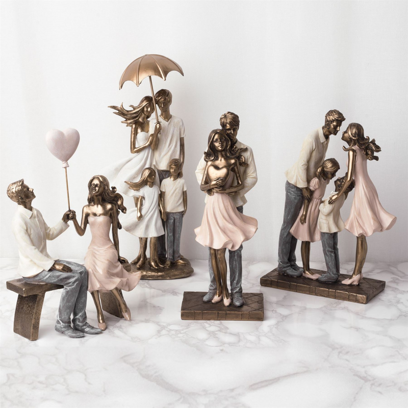 Rainy Day Collection Family of Four with Umbrella Figurine