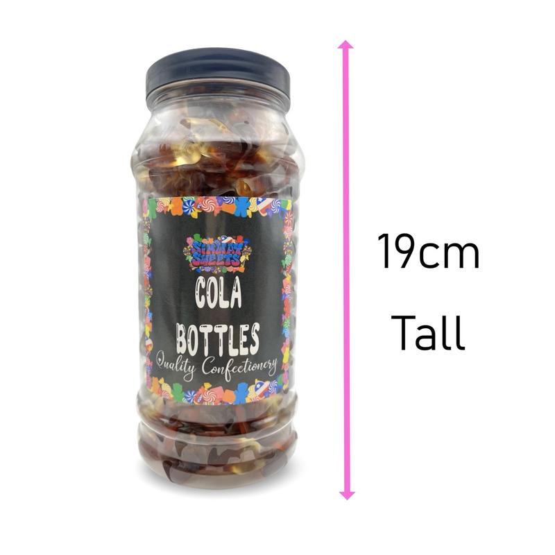 Cola Bottles Retro Sweets Cola Flavoured Gummy Sweets Gift Jar - 870g