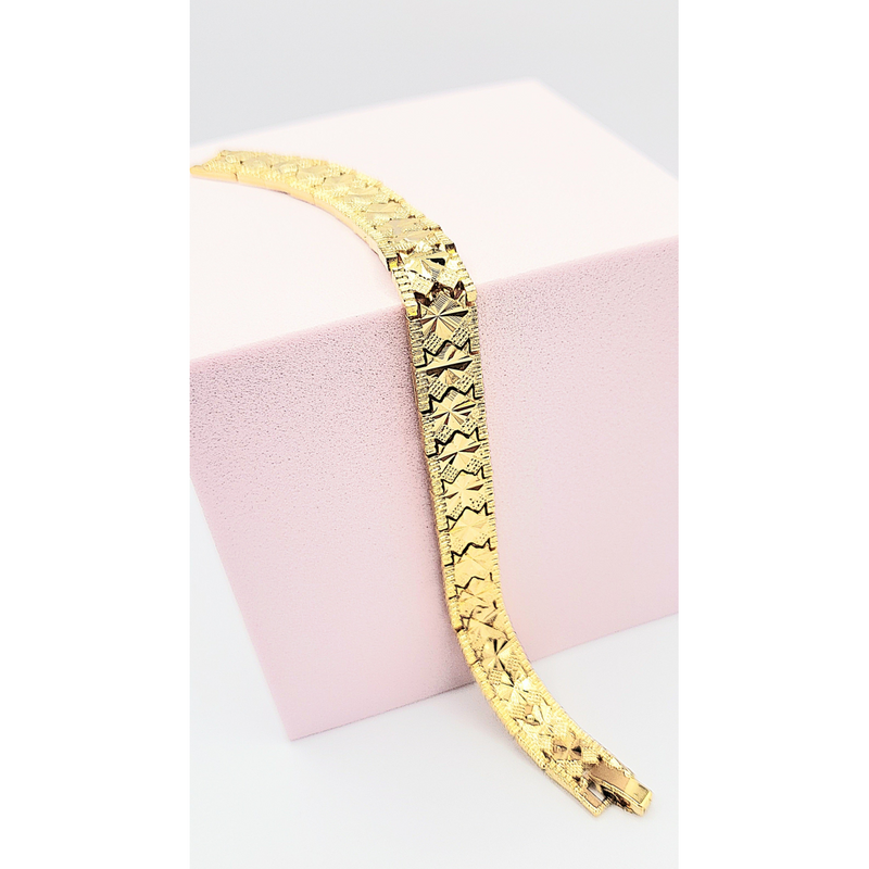 Elements Baroque Shiny Gold Link Bracelet
