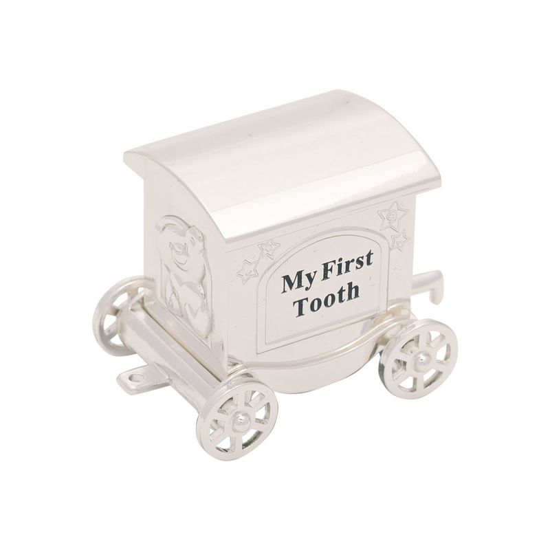 Silverplated First Tooth & Curl Set Train with 2 Carriages