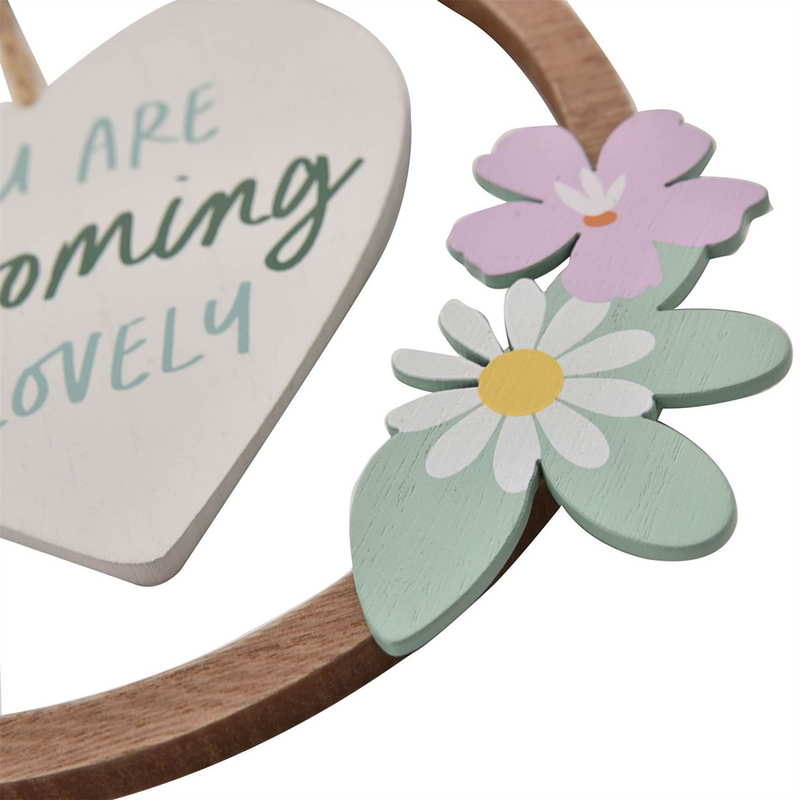 The Cottage Garden Hanging Hoop Plaque "Blooming Lovely"