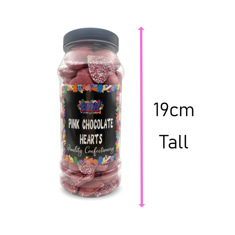 Pink Chocolate Hearts Jazzies Retro Sweets Gift Jar - 695g