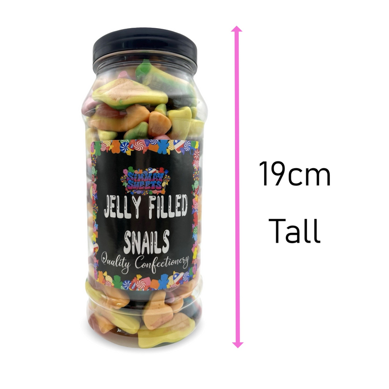 Jelly Snails Jelly Filled Sweets Gummy Retro Sweets Gift Jar - 715g