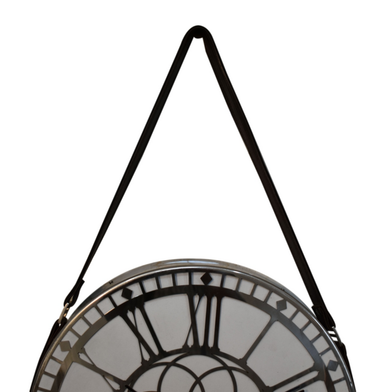 Artisan Furniture White Chrome Hanging Wall Clock