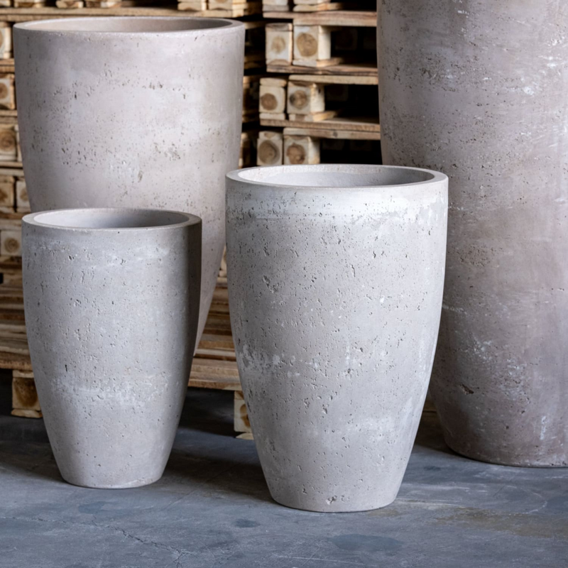 Vessara | Truffle – 55cm Tall Concrete Planter – 32L Vase-Style Plant Pot