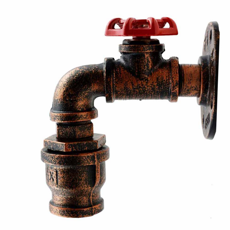 Rustic Red Industrial Water Pipe Wall Light E27~2885