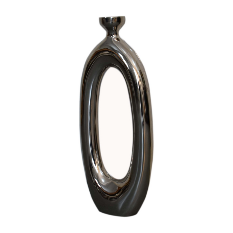 Artisan Furniture Home Decor Accessories - Round Vase in Nickle Finish