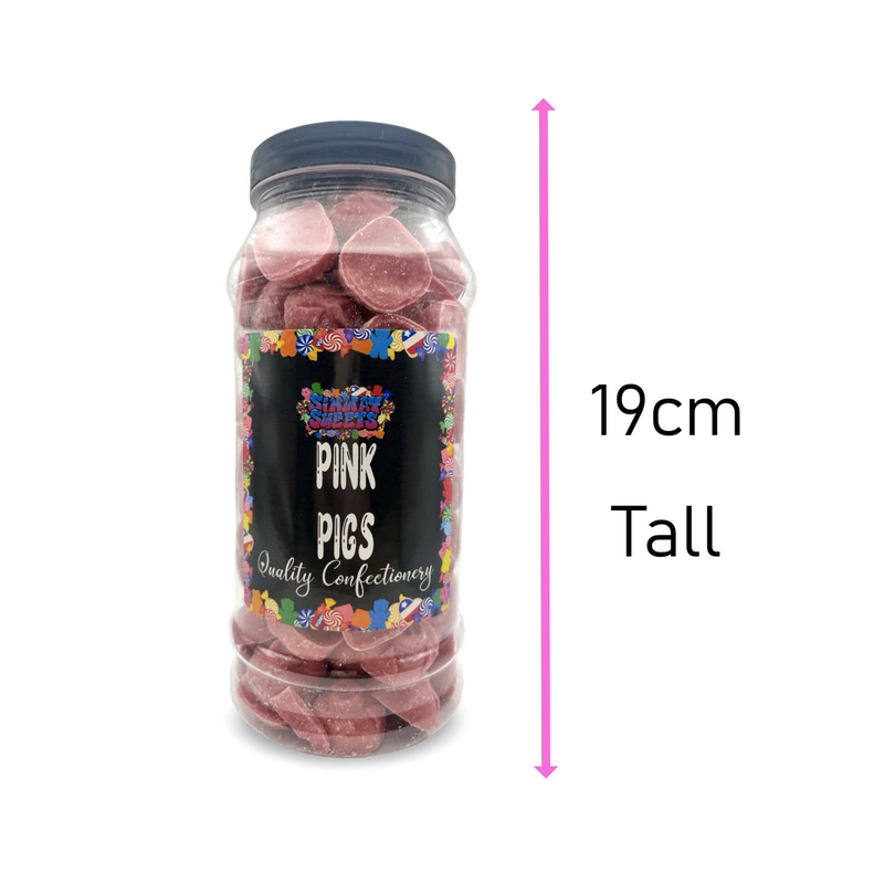 Pink Porky Pigs Chocolate Retro Sweets Gift Jar - 700g