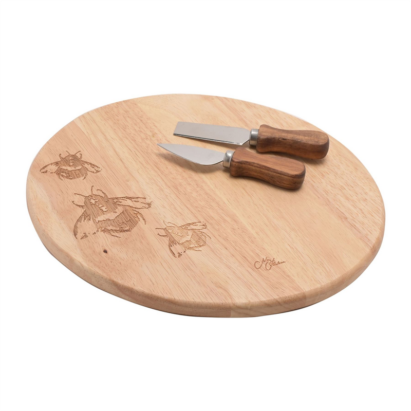 Meg Hawkins Round Cheese Board and Knife Set - Bee