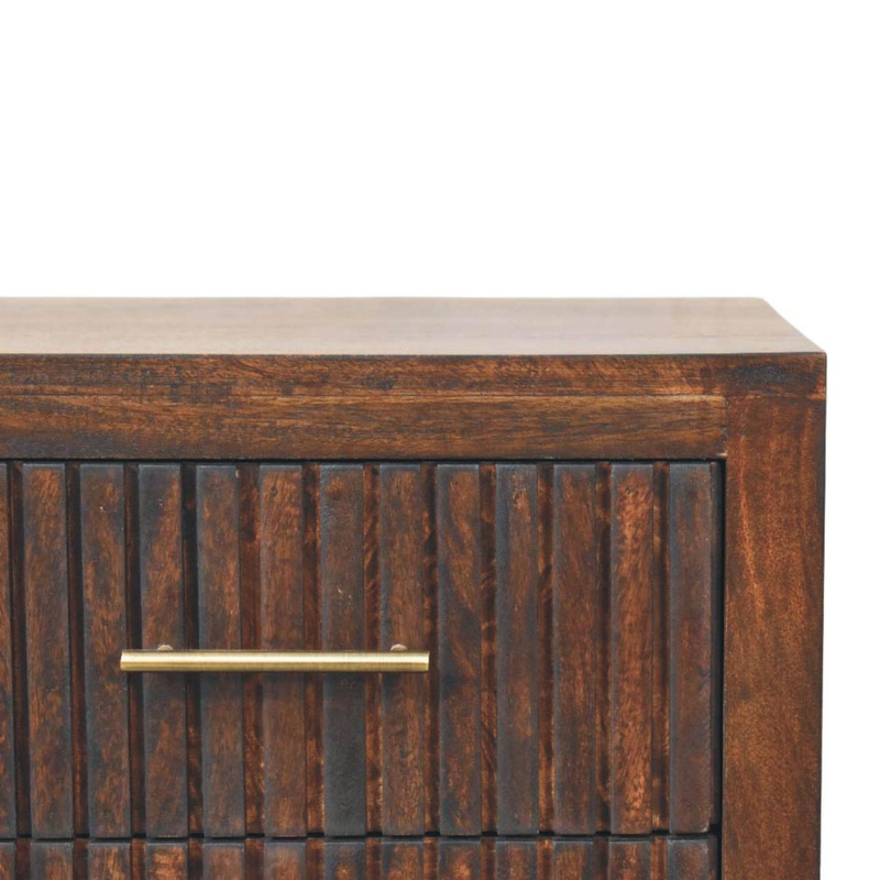 Artisan Furniture Solid Wood Belmont Nightstand, 2 Drawers, Dark Brown