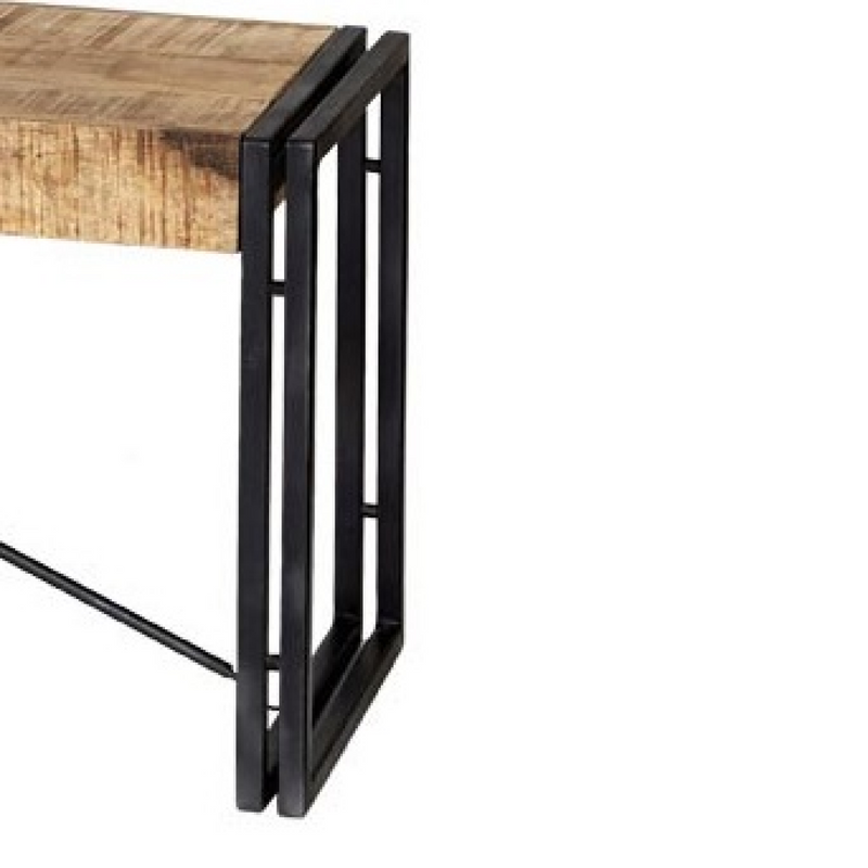 Cosmo Industrial Metal & Wood Bench