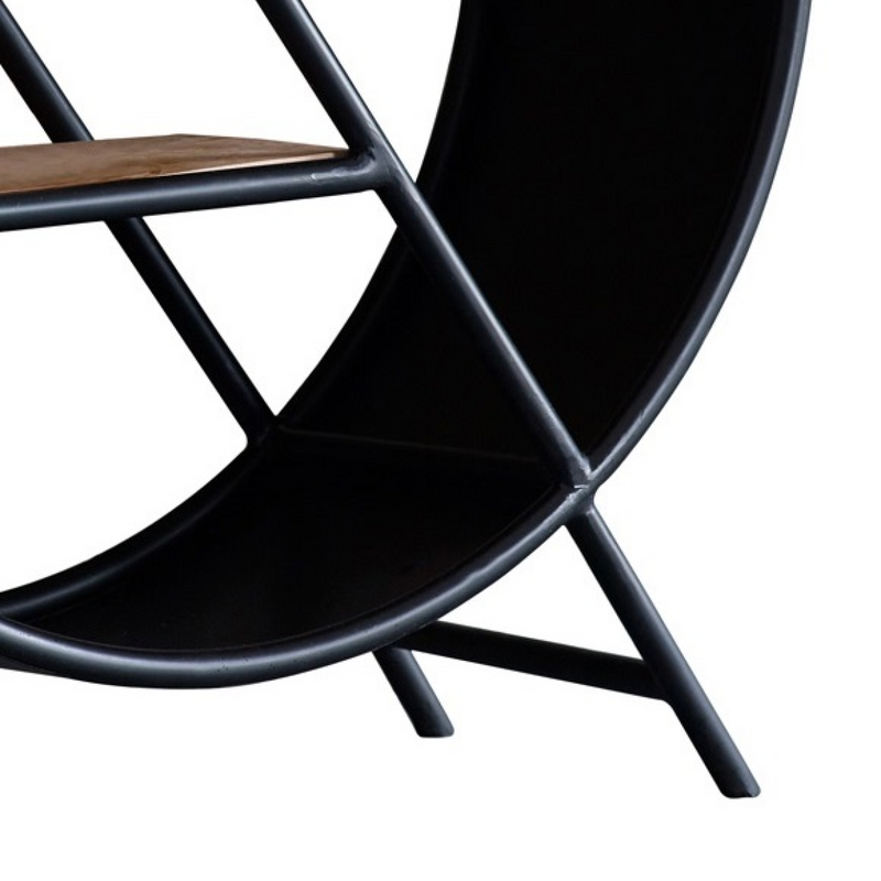 Cosmo Industrial Round Open Bookcase
