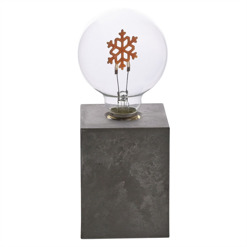 Square Snowflake Light with Cement Effect Base