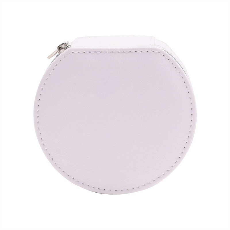 Now Or Never Studios Made to Order White Vegan Leather Jewellery Box with Zip
