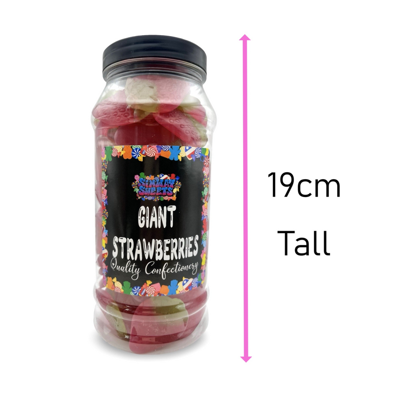 Giant Strawberries Retro Sweets Gift Jar - 775g