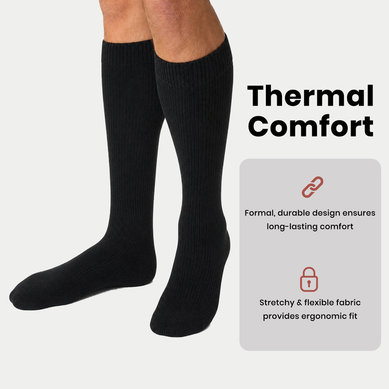 6 Pack Men's Thermal Boot Socks Warm Work Socks Reinforced Heel Toe Support Insulated for Hiking Camping UK 6-11 EUR 39-45 Black Navy Grey by Sock Stack