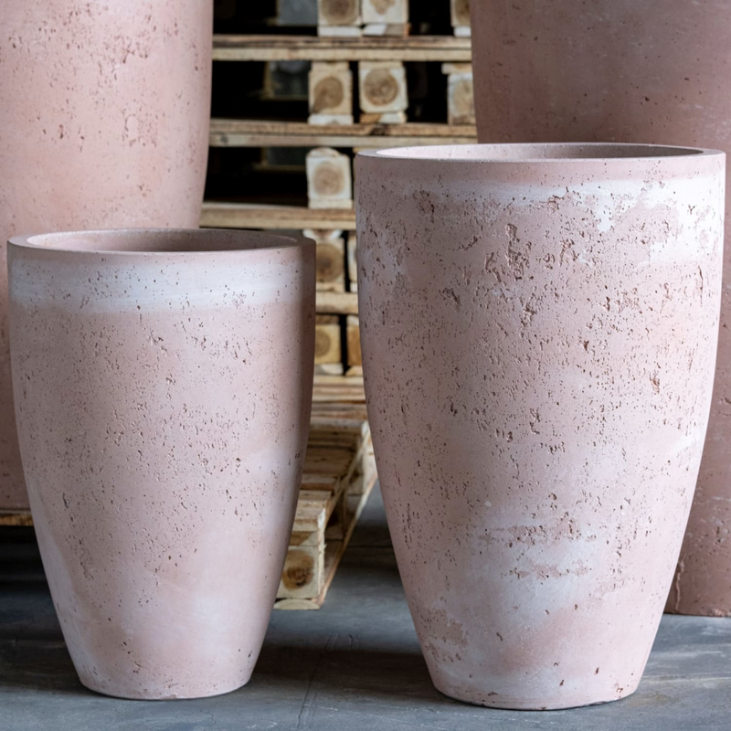 Vessara | Blushstone – 55cm Extra Large Tall Concrete Planter – 32L Decorative Vase Pot