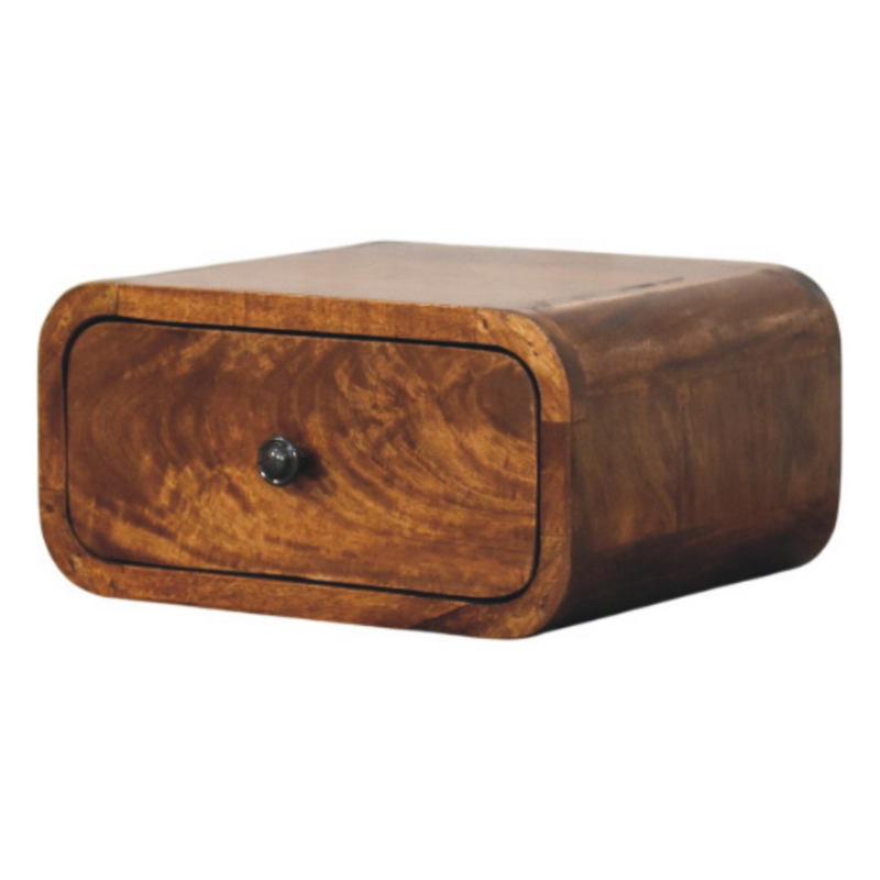 Artisan Furniture Solid Wood Avora Mini Wall-Mounted Chestnut 1 Drawer Nightstand