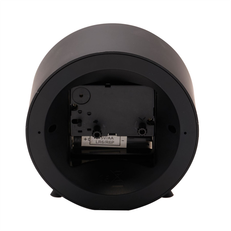 Wm.Widdop Round Alarm Clock Sweep Movement with Feet - Black