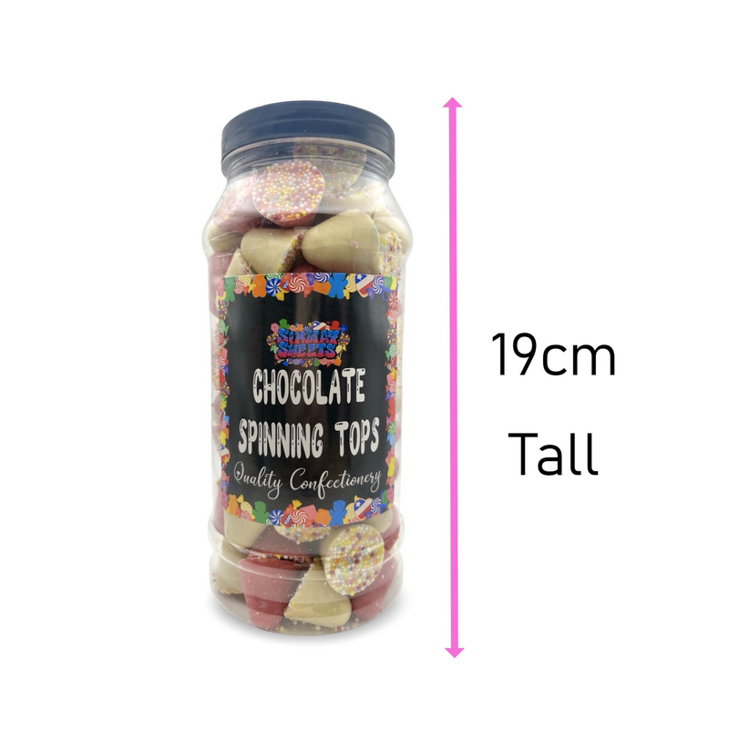 Chocolate Spinning Tops Shapes Retro Sweets Gift Jar - 725g