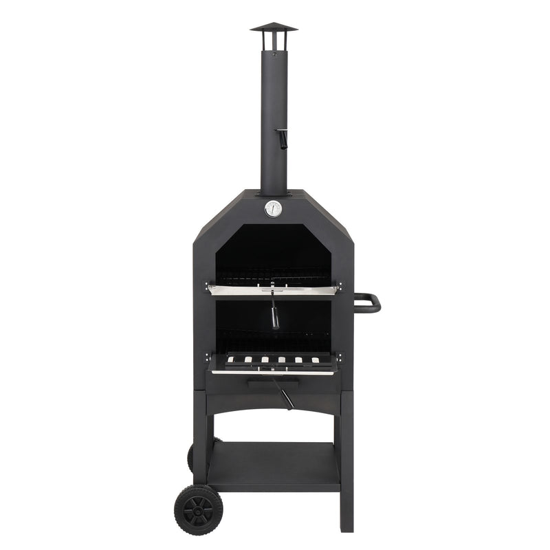 Outdoor Wood Fired Pizza Oven with Pizza Stone, Pizza Peel, Grill Rack,  for Backyard and Camping