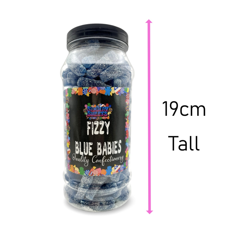 Fizzy Blue Babies Retro Sweets Gift Jar Blue Sweets - 700g
