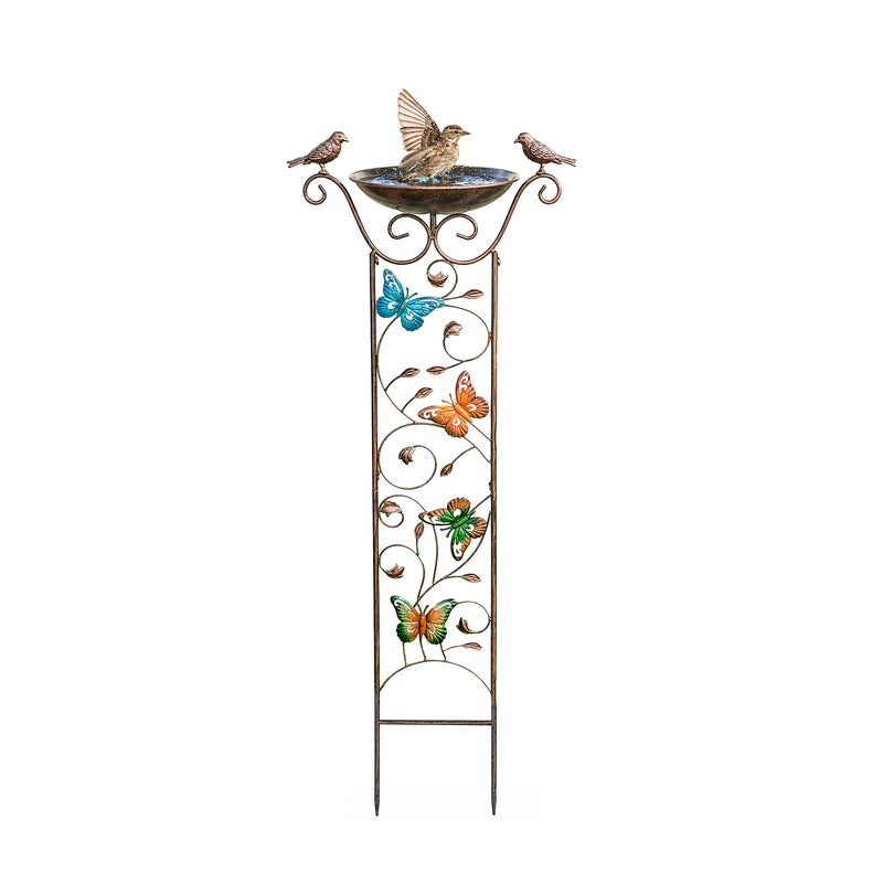 Bronze Effect Butterfly Garden Bird Bath and Bird Feeder