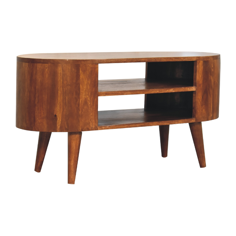 Artisan Furniture Solid Wood Cortez Chestnut Media Unit, 2 Open Slots, Brown