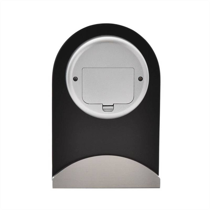 Wm.Widdop Black Glass Panel Aluminium Base Mantel Clock