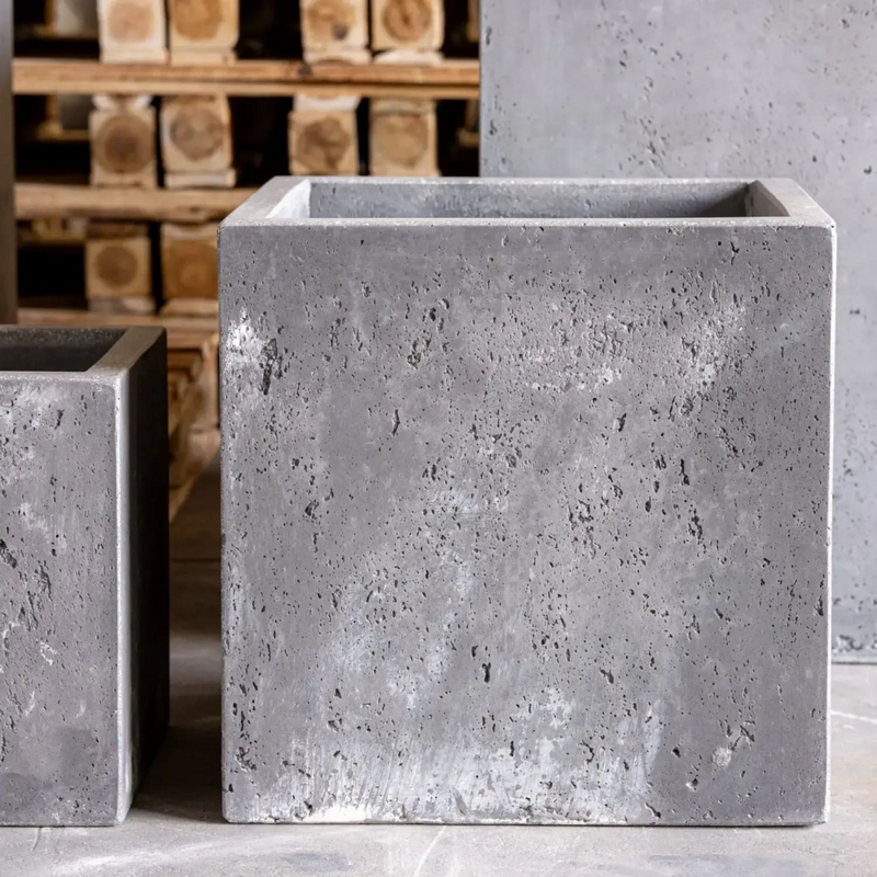 Cubrosa Onyx Dusk 40cm Large Concrete Square Planter 38L Block Plant Pot