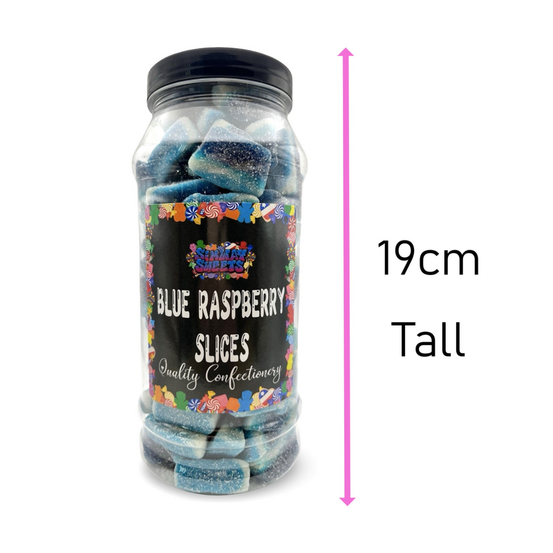 Fizzy Blue Raspberry Slices Fizzies Retro Sweets Gift Jar - 700g