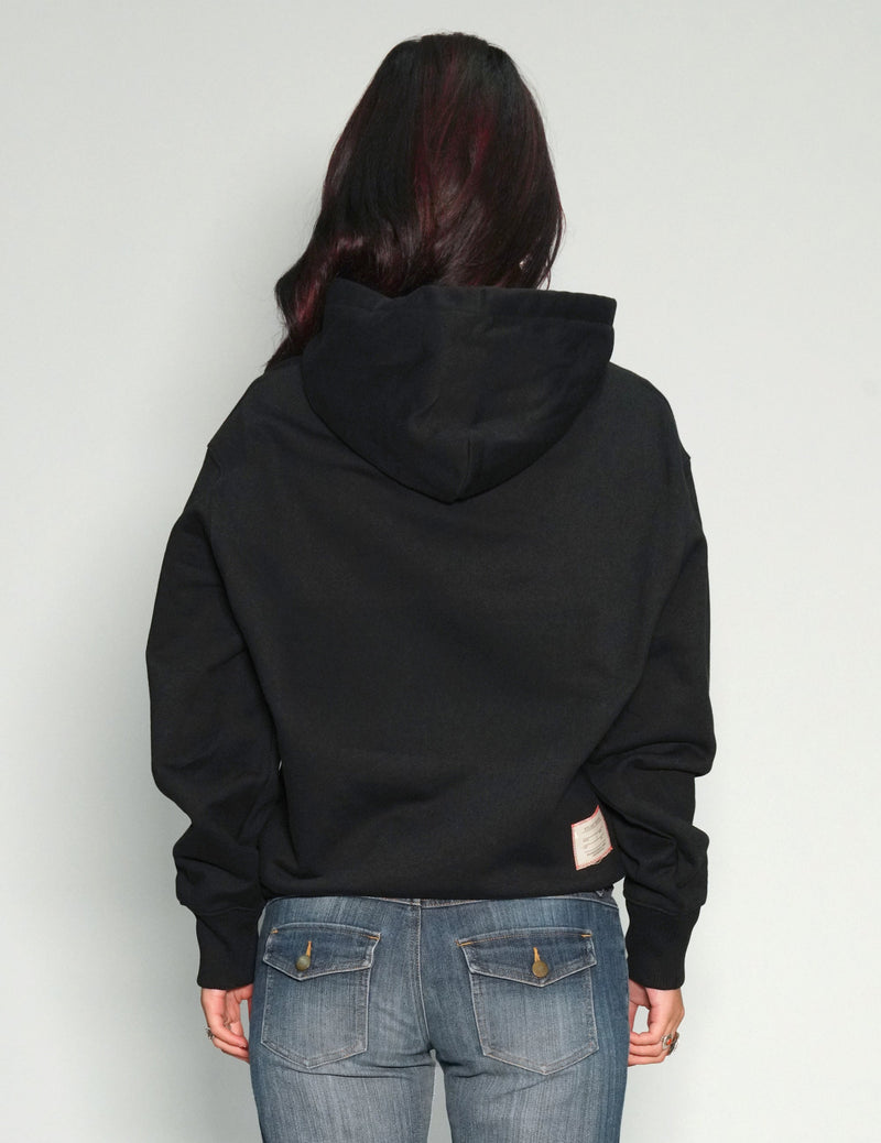 ST Hoodie in Black with Silver Lined Logo