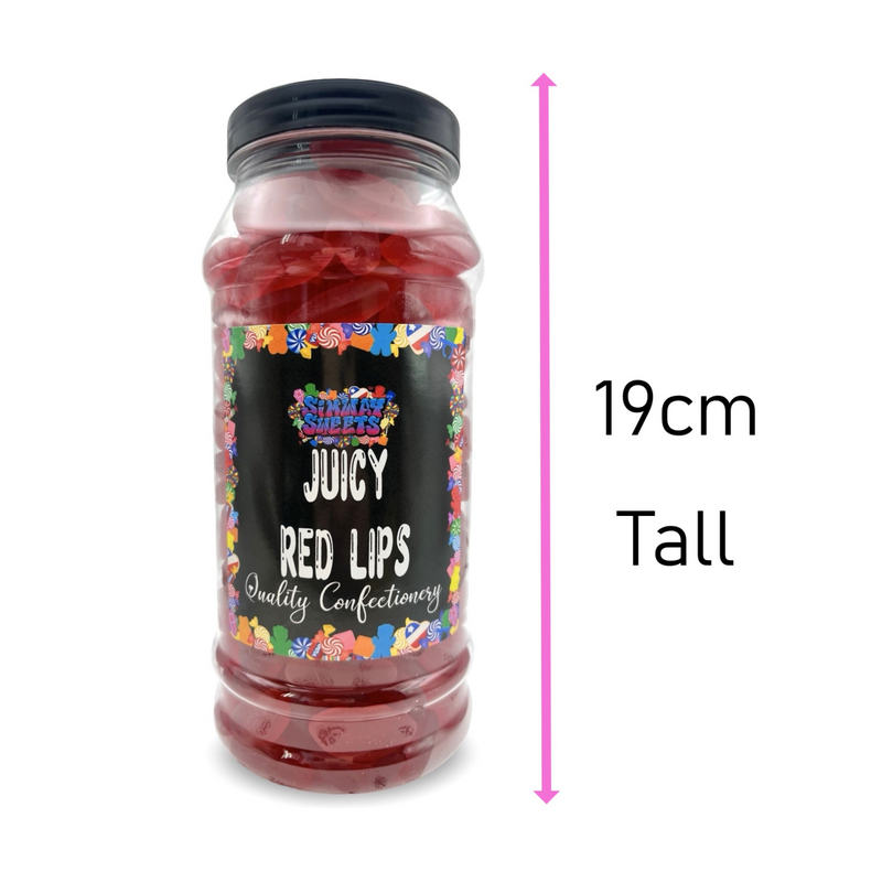 Juicy Red Cherry Lips Jelly Gummy Retro Sweets Gift Jar - 860g