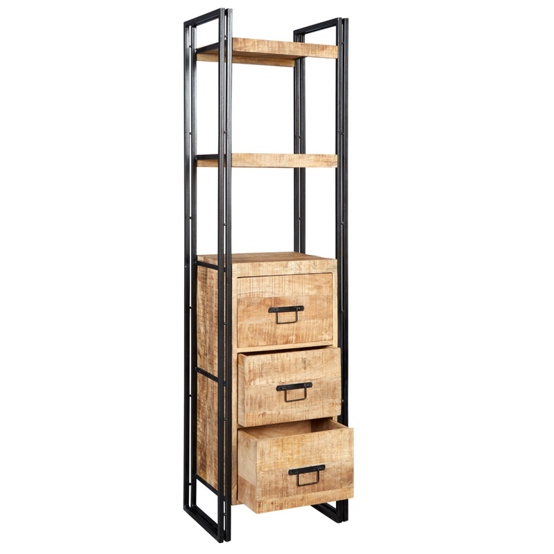 Cosmo Industrial Slim Bookcase