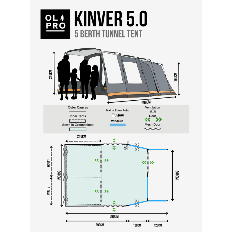 Kinver 5 - 5 Person Tent