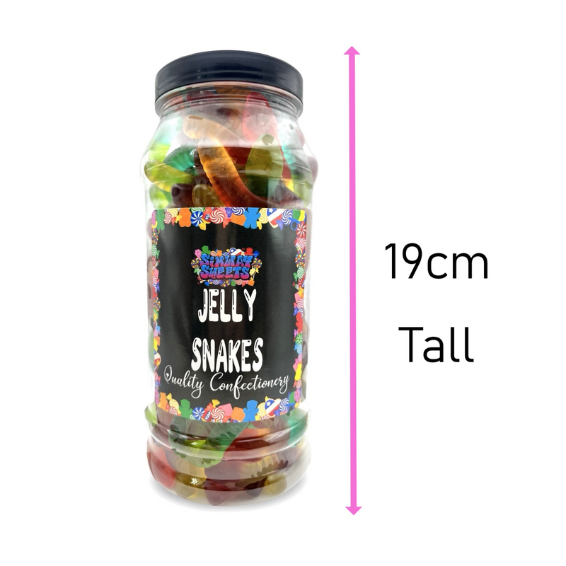 Jelly Snakes Sweets Gummy Retro Sweets Gift Jar - 800g