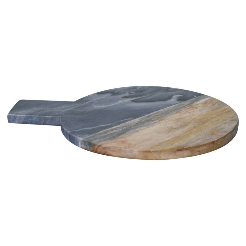 Artisan Furniture Kitchen Accessories - Black Marble, Terrazzo & Mango Wood Round Chopping Board