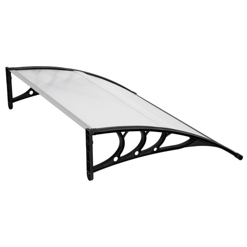 HT-120 x 80 Household Application Door & Window Rain Cover Eaves Canopy White & Black Bracket