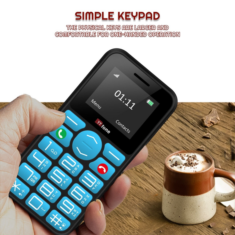 TTfone TT190 Big Button Basic Senior Unlocked Emergency Mobile Phone - Simple Cheapest Phone with USB Cable and EE Sim Card