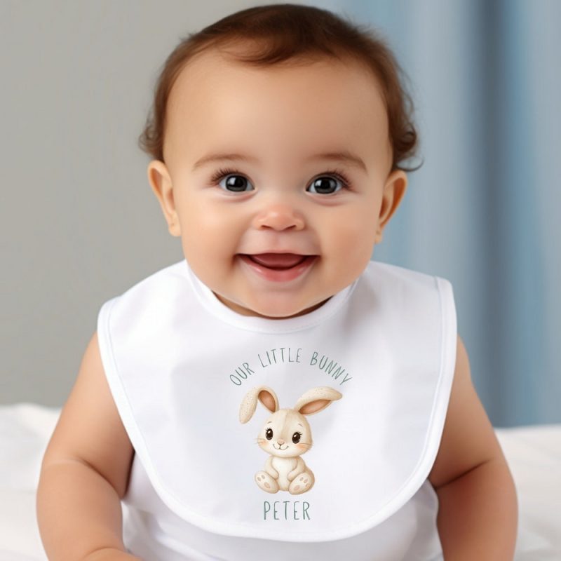 Personalised Our Little Bunny Baby Bib, Vest, Babygrow, Romper Sleepsuit Onsie