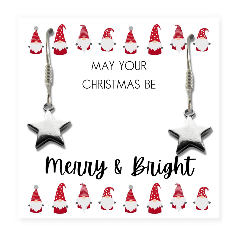 Merry & Bright Christmas Mini Gift Hamper with Silver Star Earrings