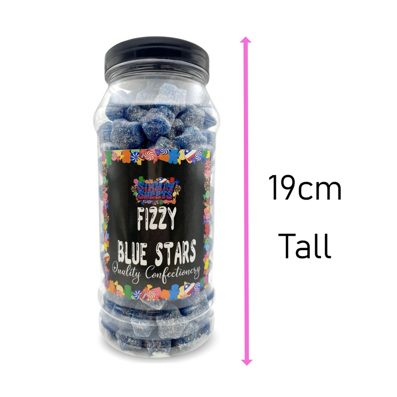 Fizzy Blue Stars Fizzies Retro Sweets Gift Jar Blue Sweets - 695g