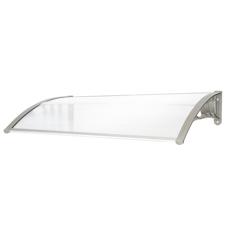 HT-120 x 80 Household Application Door & Window Rain Cover Eaves Canopy White & Gray Bracket